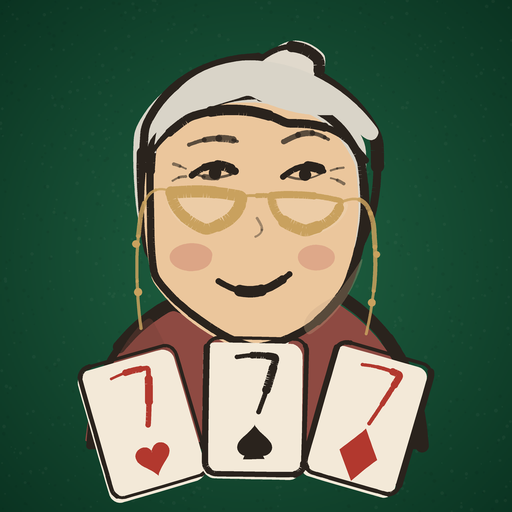 Progressive Gin app icon: Rose holding three sevens